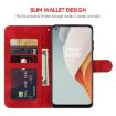 OnePlus Nord N100 Red Leather Phone Case - Geometric Lines Skin Feel - 3