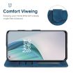 OnePlus Nord N10 5G Blue Leather Phone Case - Geometric Lines - 4