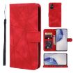 OnePlus Nord N10 5G Red Leather Phone Case - Geometric Lines - 1