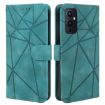 OnePlus 9 Green Leather Phone Case - Geometric Lines Skin Feel - 2