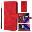OnePlus 6T Red Leather Phone Case - Geometric Lines Skin Feel - 1