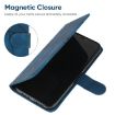 OnePlus 7T Blue Leather Phone Case - Geometric Lines Skin Feel - 5