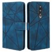 OnePlus 8 Blue Leather Phone Case - Geometric Lines Skin Feel - 2