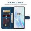 OnePlus 8 Blue Leather Phone Case - Geometric Lines Skin Feel - 3
