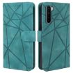 OnePlus Nord 5G Green Leather Phone Case - Geometric Lines - 2