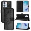 Oukitel C36/C35 Embossed Butterfly Leather Phone Case - Black - 1