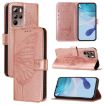 HTC U24 Pro Rose Gold Butterfly Leather Phone Case - 1