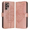 HTC U24 Pro Rose Gold Butterfly Leather Phone Case - 2