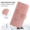 HTC U24 Pro Rose Gold Butterfly Leather Phone Case - 4