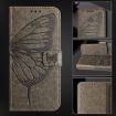 Oukitel C33 Grey Leather Phone Case - Embossed Butterfly Design - 6