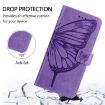 TCL 502 Embossed Butterfly Leather Phone Case - Light Purple - 4