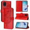 TCL 502 Red Embossed Butterfly Leather Phone Case - 1