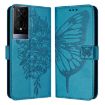 TCL 50XE 5G Blue Embossed Butterfly Leather Phone Case - 2