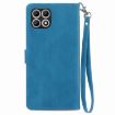 T-Mobile T Phone 2 5G Blue Leather Phone Case - Embossed Flower Design - 3