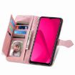T-Mobile T Phone 2 5G Pink Leather Phone Case - Embossed Flower Design - 4