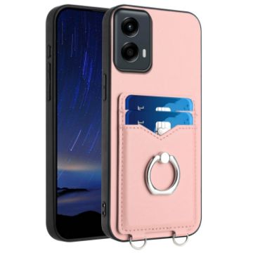 Motorola Moto G Play 2024 5G R20 Pink Ring Card Holder Phone Case - 1