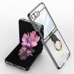 Samsung Galaxy Z Flip6 GKK Electroplating Phone Case with Ring - Black - 1