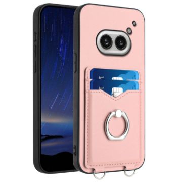 Pink For Nothing Phone 2a R20 Ring Card Holder Phone Case - 1