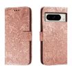 Google Pixel 8 Pro Lace Flower Embossing Flip Leather Phone Case - Rose Gold - 1