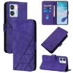 Oukitel C35/C36 Crossbody 3D Embossed Flip Leather Phone Case - Purple - 1