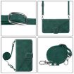 Oukitel C51 Crossbody 3D Embossed Flip Leather Phone Case - Green - 3