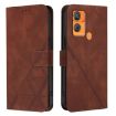 Oukitel C33 Crossbody 3D Embossed Flip Leather Phone Case - Brown - 2