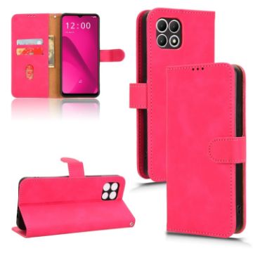 T-Mobile Revvl 7 5G Magnetic Flip Leather Phone Case - Rose Red - 1