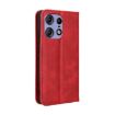 Motorola Edge 50 Pro 5G Red Leather Phone Case - Magnetic Buckle & Retro Texture - 3