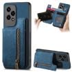 For Honor 200 Lite Retro Leather Zipper Wallet Back Phone Case Blue - 1