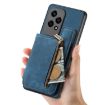 For Honor X7a Retro Leather Zipper Wallet Back Phone Case Blue - 6
