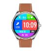 MT55 1.43" AMOLED HD Smart Health Watch, Leather Strap - Silver Brown - 2