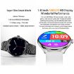 MT55 1.43" AMOLED HD Smart Health Watch, Leather Strap - Silver Brown - 4