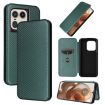 Motorola Edge 50 Ultra Carbon Fiber Texture Flip Leather Phone Case - Green - 1