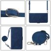 Blackview Wave 6C Crossbody 3D Embossed Flip Leather Phone Case Blue - 3