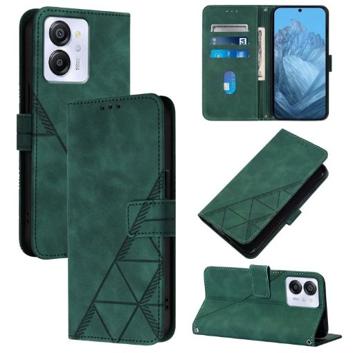 Blackview Color 8 Crossbody 3D Embossed Flip Leather Phone Case - Green - 1