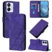 Blackview Color 8 Crossbody 3D Embossed Flip Leather Phone Case - Purple - 1