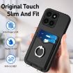 For Honor X6a Global R20 Ring Card Holder Phone Case - Black - 5