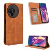 TCL 50 XL 5G Brown Leather Phone Case - Retro Texture & Magnetic Buckle - 1