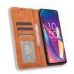 TCL 50 XL 5G Brown Leather Phone Case - Retro Texture & Magnetic Buckle - 4