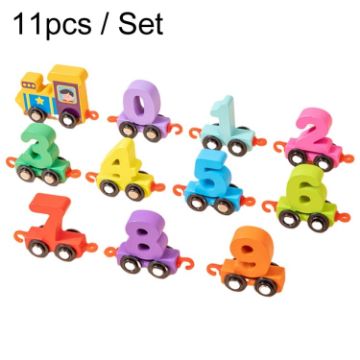 11pcs Children Puzzle Train Block Toys - Early Learning Numbers Track - 1