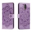 Motorola Moto G4 Sun Mandala Embossing Leather Case (Purple) - 1
