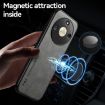 For Honor 200 Magnetic Leather Back Phone Case - Dark Grey - 5