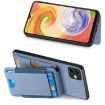 Samsung Galaxy M53 5G Carbon Fiber Wallet Stand Phone Case Blue - 5