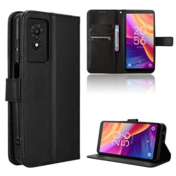 TCL 501 4G Diamond Texture Leather Phone Case - Black - 1
