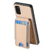 Samsung Galaxy A41 Carbon Fiber Wallet Stand Phone Case - Khaki - 3