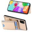 Samsung Galaxy A41 Carbon Fiber Wallet Stand Phone Case - Khaki - 5