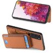 Samsung Galaxy A21s Carbon Fiber Vertical Flip Wallet Stand Phone Case - Brown - 5