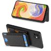 Samsung Galaxy A22 5G Carbon Fiber Wallet Stand Case - 5