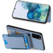 Samsung Galaxy S9 Carbon Fiber Vertical Flip Wallet Stand Phone Case Blue - 5