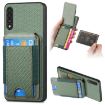 Samsung Galaxy A70/A70s Carbon Fiber Wallet Stand Phone Case Green - 1